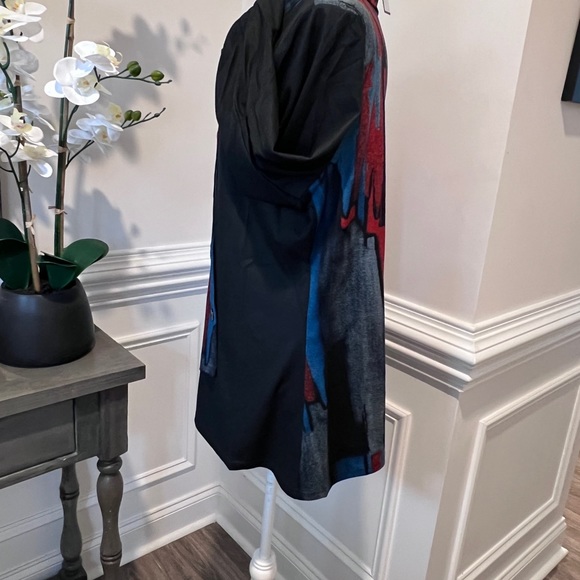 NWT Radzoli Multicolor Asymmetrical Hem Cowel Neck Lightweight Knit Tunic XL - Picture 9 of 16